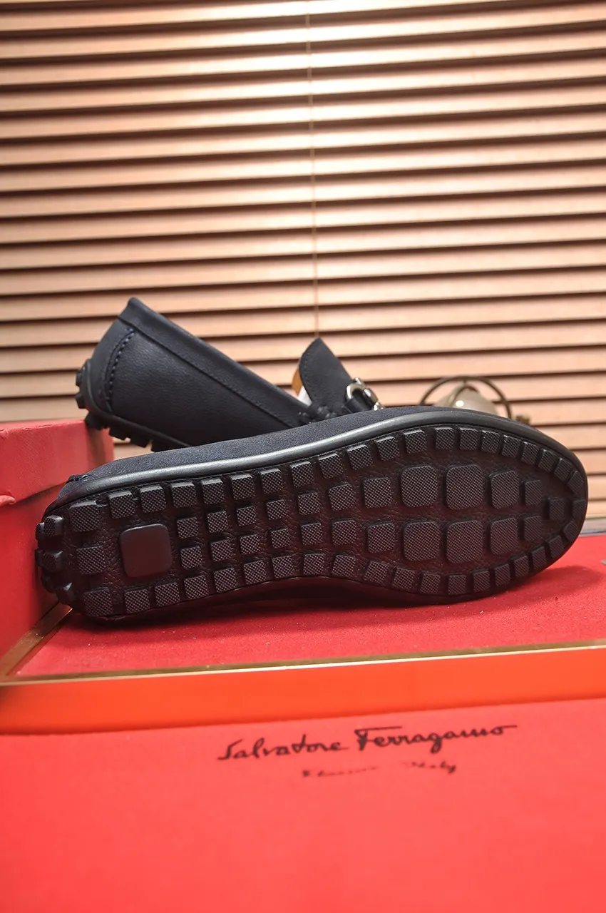 Men's shoes 💰460💶 [Ferragamo/Ferragamo] The latest model in the counter. Original imported open-sided fine cowhide hand-woven + imported 🐂 cowhide + original luxury metal buckle + original combination outsole. No pressure in comparison 38--44🎉